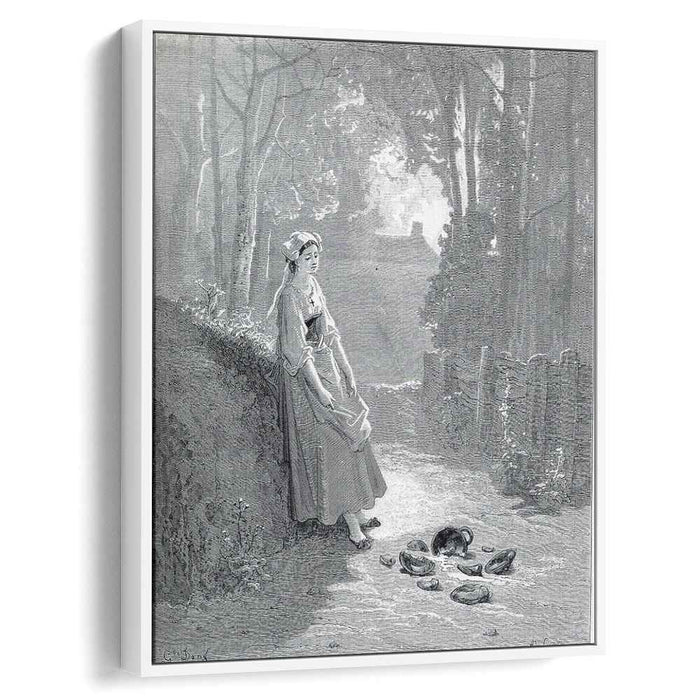 Illustration for The Milkmaid and the Milk Can by Gustave Dore
