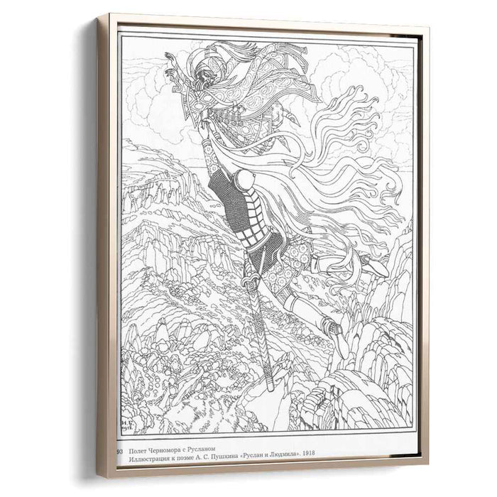 Illustration for the poem 'Ruslan and Lyudmila' by Alexander Pushkin (1918) by Ivan Bilibin