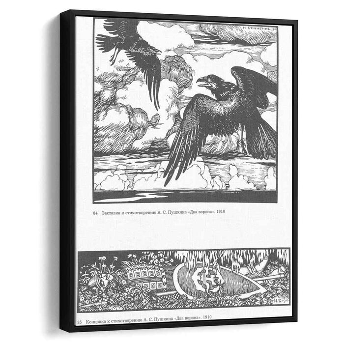Illustration for the poem 'Two Crow' by Alexander Pushkin (1910) by Ivan Bilibin