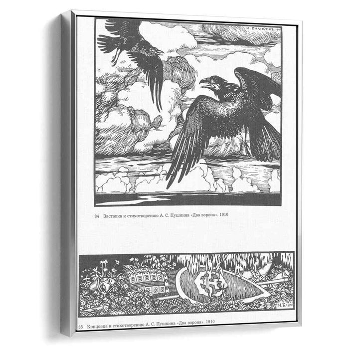 Illustration for the poem 'Two Crow' by Alexander Pushkin (1910) by Ivan Bilibin