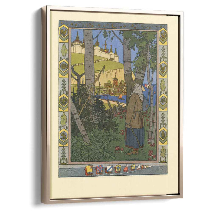 Illustration for the Russian Fairy Story "Feather Of Finist Falcon" by Ivan Bilibin