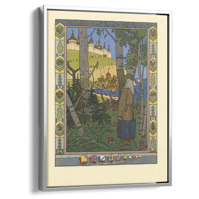 Illustration for the Russian Fairy Story "Feather Of Finist Falcon" by Ivan Bilibin