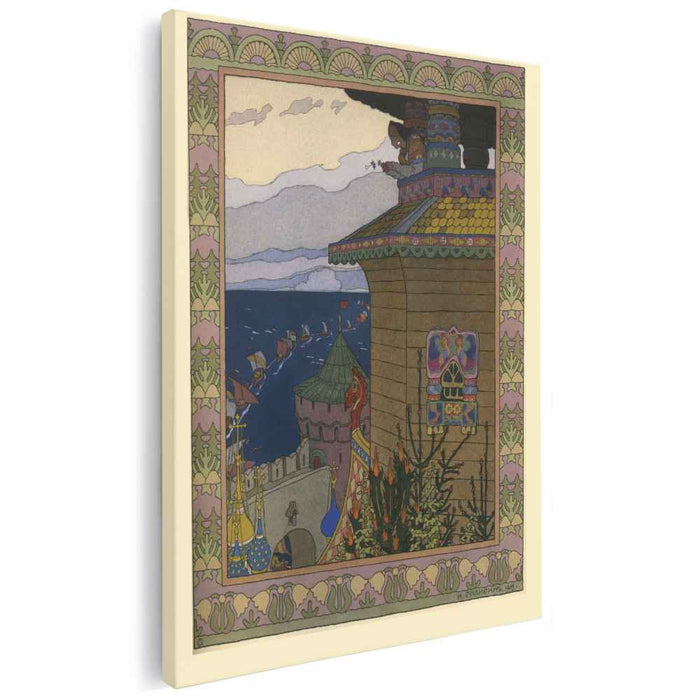 Illustration for the Russian Fairy Story "White duck" by Ivan Bilibin