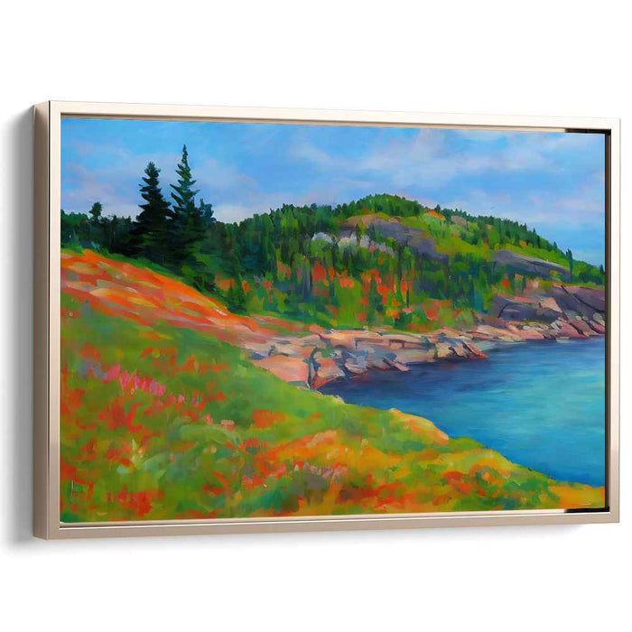 Ocean Breeze Mirage: Coastal Vista Landscape Canvas Art