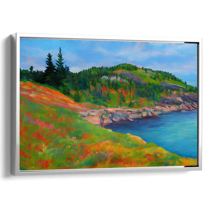 Ocean Breeze Mirage: Coastal Vista Landscape Canvas Art