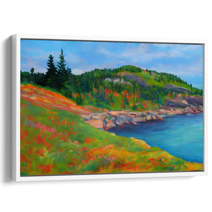 Ocean Breeze Mirage: Coastal Vista Landscape Canvas Art