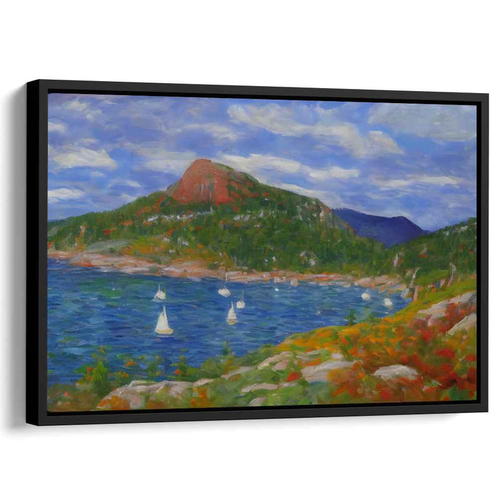 Tranquil Bay: Impressionist Coastal Landscape Canvas Art Print