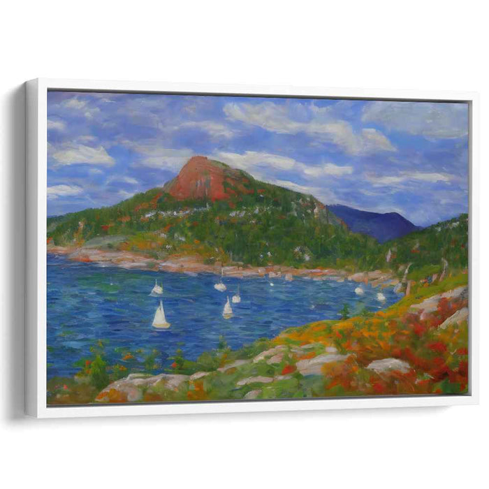 Tranquil Bay: Impressionist Coastal Landscape Canvas Art Print