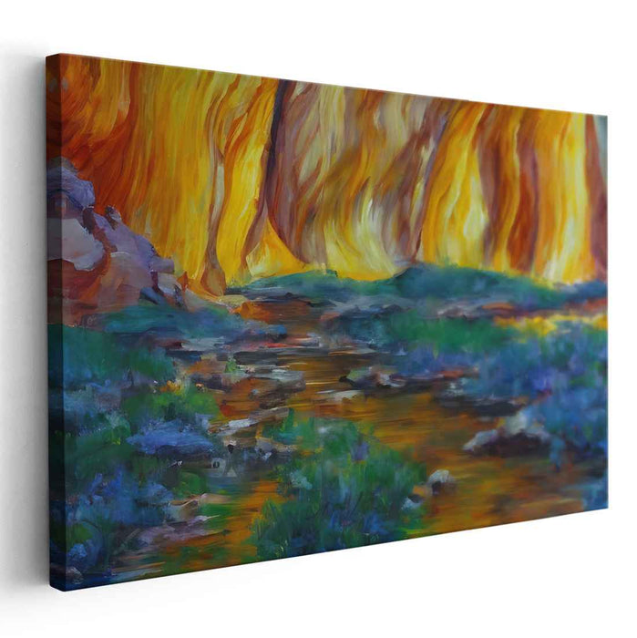 Blazing Wilderness: Vivid Landscape Canvas Art
