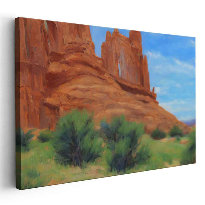 Desert Mirage Portrayal: Southwest Landscape Oil Painting