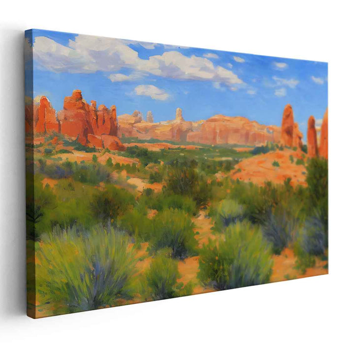 Stone Sentinels: Arches National Park Landscape Canvas Art Print