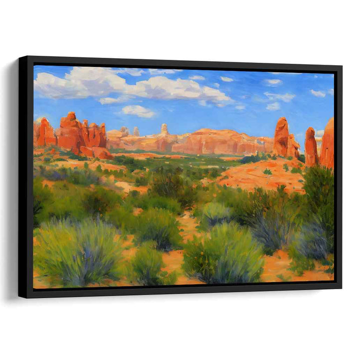 Stone Sentinels: Arches National Park Landscape Canvas Art Print
