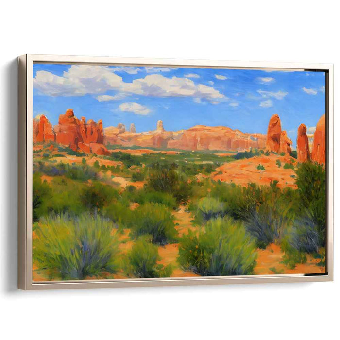 Stone Sentinels: Arches National Park Landscape Canvas Art Print