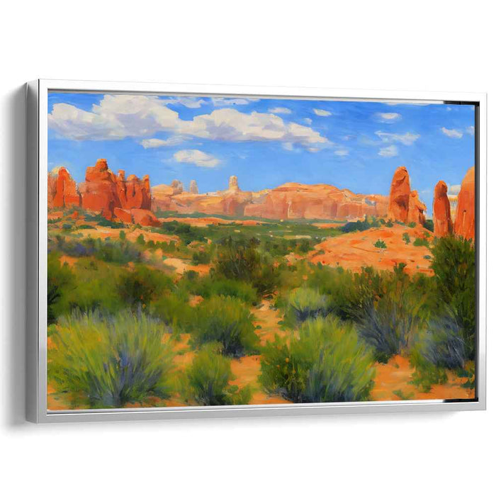 Stone Sentinels: Arches National Park Landscape Canvas Art Print