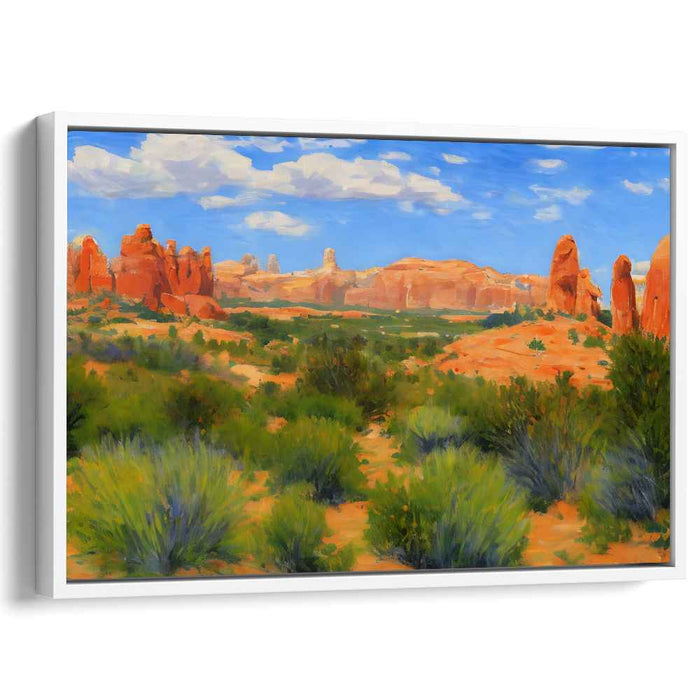 Stone Sentinels: Arches National Park Landscape Canvas Art Print