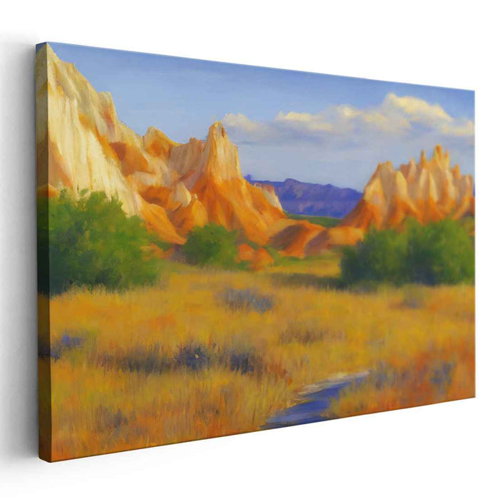 Dunes of Twilight Glow: Majestic Desert Landscape Canvas Art Print