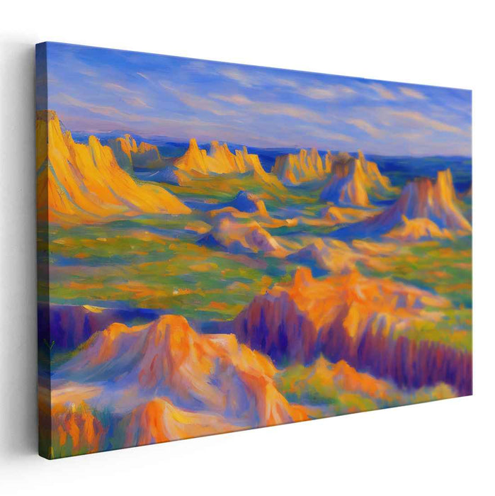 Golden Horizon Embrace: Sunset Bliss Landscape Canvas Art Print