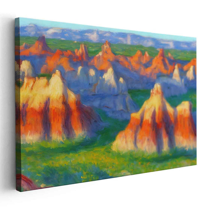 Sunlit Badlands: A Vibrant Landscape Canvas Art Print