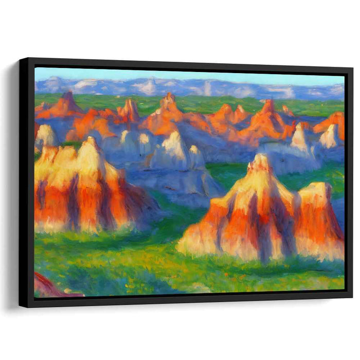 Sunlit Badlands: A Vibrant Landscape Canvas Art Print
