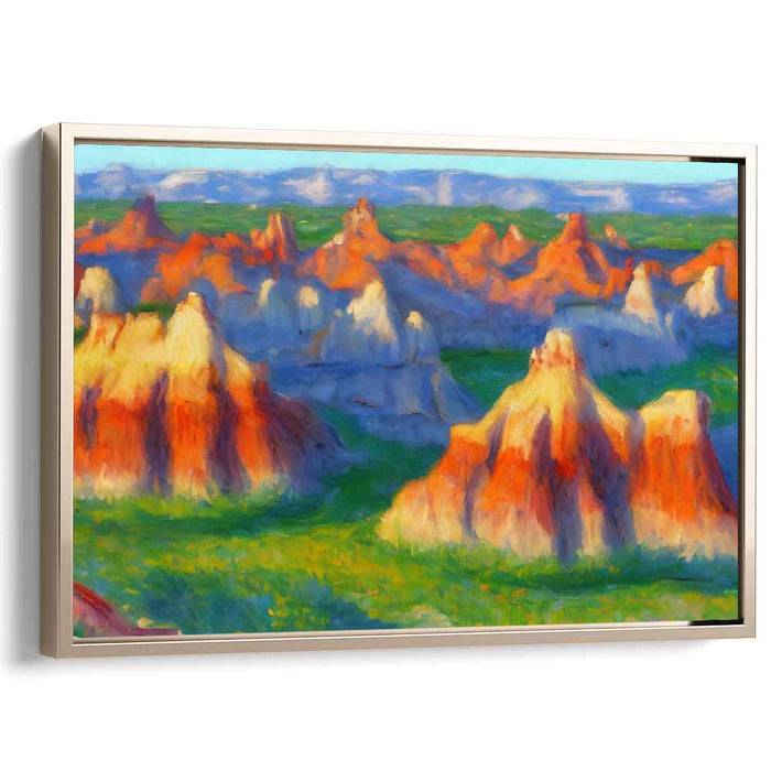 Sunlit Badlands: A Vibrant Landscape Canvas Art Print