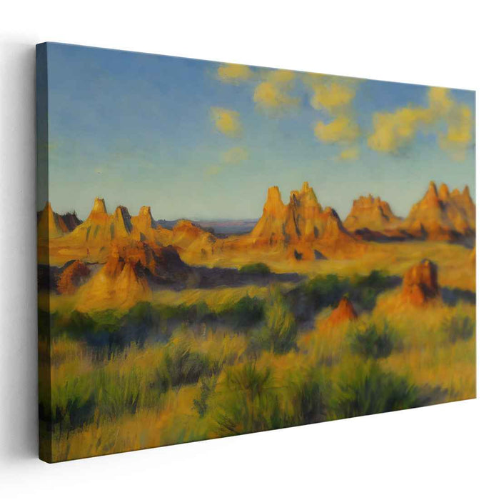 Golden Wilderness: Serene Desert Landscape Canvas Art