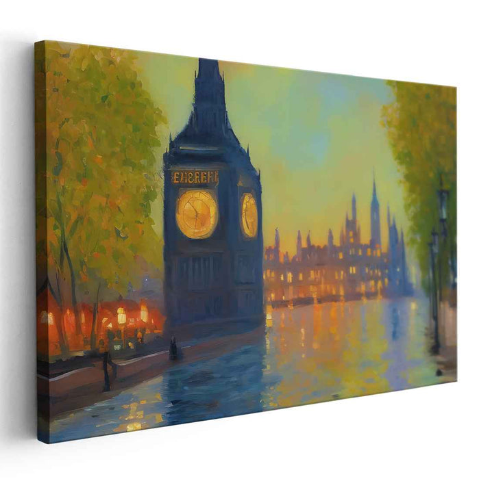 Urban Waterfront Symphony: Serene Cityscape by the River