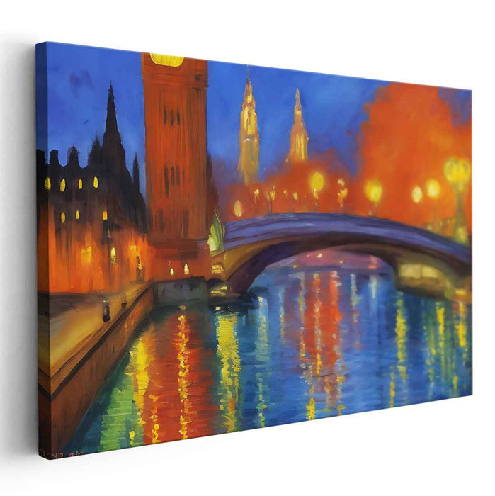 Nocturnal Impressionism: Impressionist Cityscape Night Scene