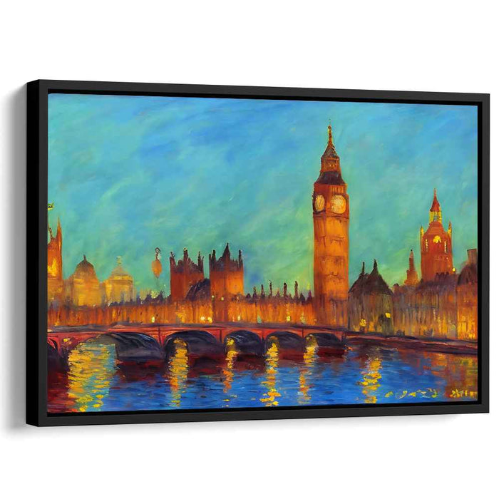 London Elegance: Brush of Time: Impressionist Big Ben and Parliament Canvas Art Print