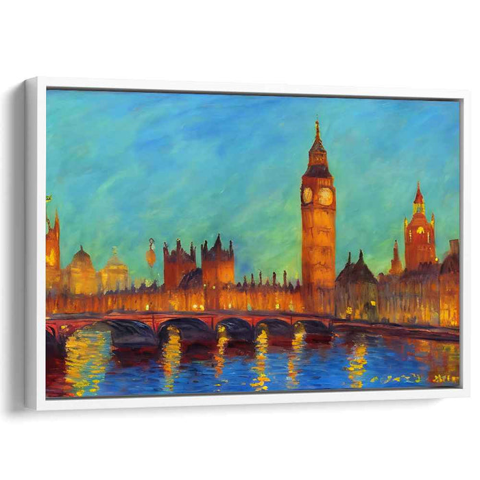 London Elegance: Brush of Time: Impressionist Big Ben and Parliament Canvas Art Print