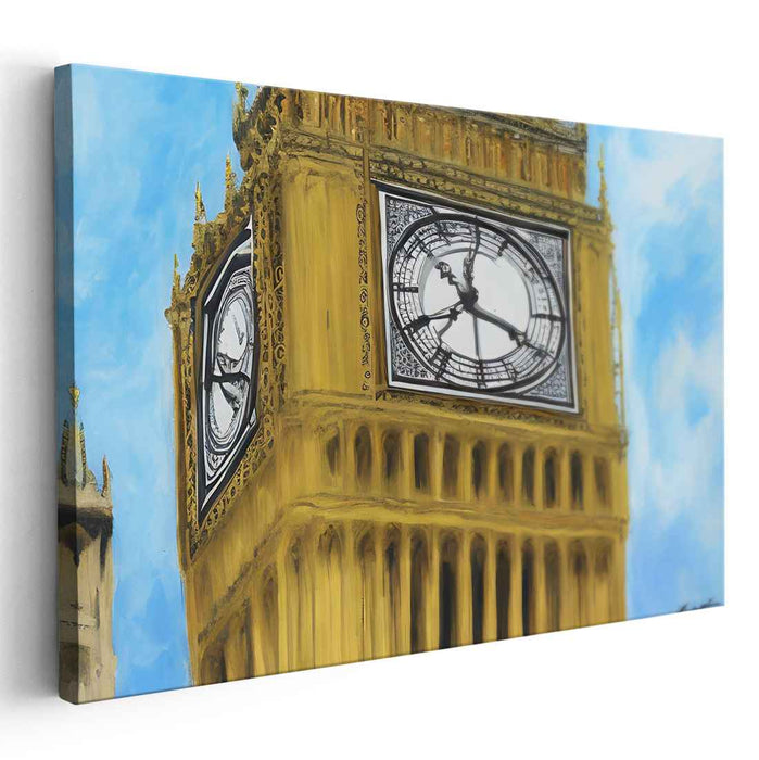 Majestic Timekeeper: Realistic Impression of Big Ben Canvas Art Print