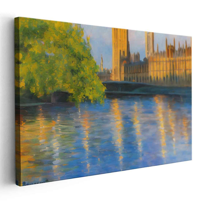 Brushstrokes of Legislative Charm: Impressionist View of Parliament Canvas Art