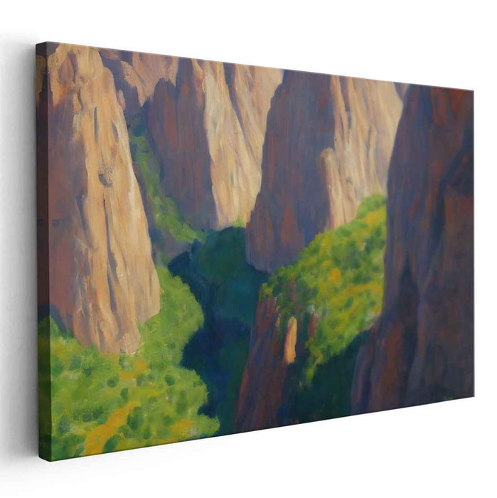 Tall Peaks Abound: Majestic Landscape of Towering Rocks and Verdant Greenery