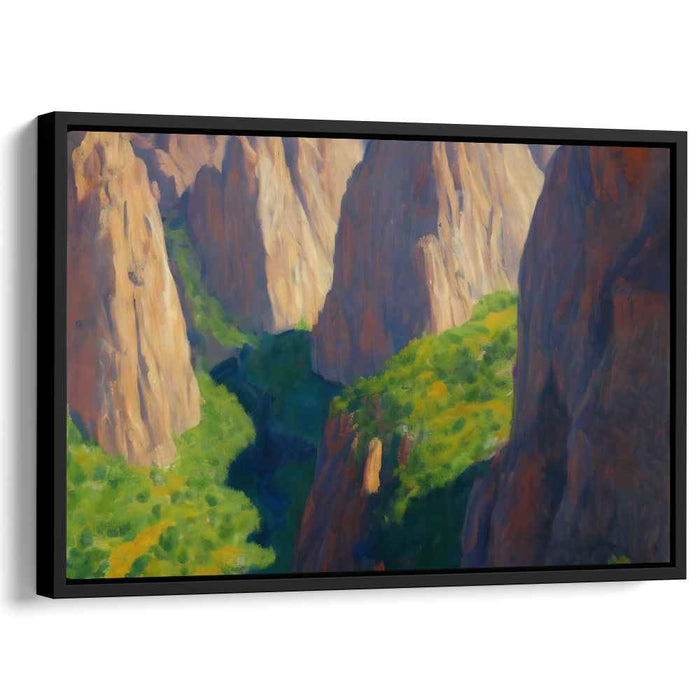 Tall Peaks Abound: Majestic Landscape of Towering Rocks and Verdant Greenery