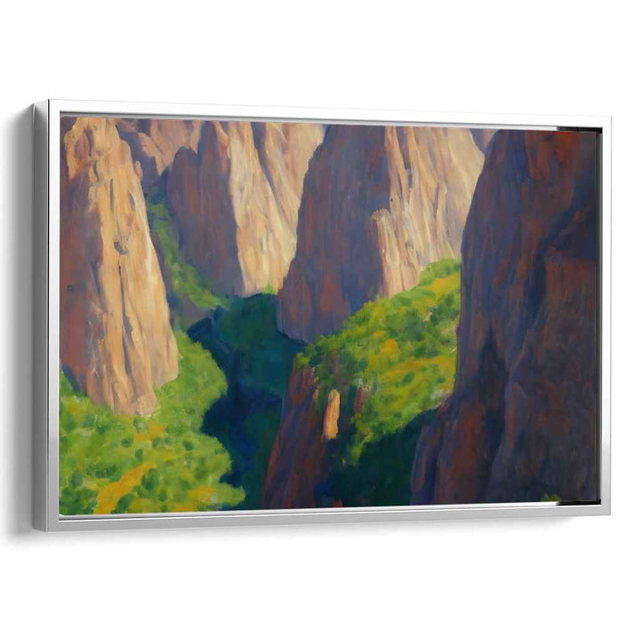 Tall Peaks Abound: Majestic Landscape of Towering Rocks and Verdant Greenery