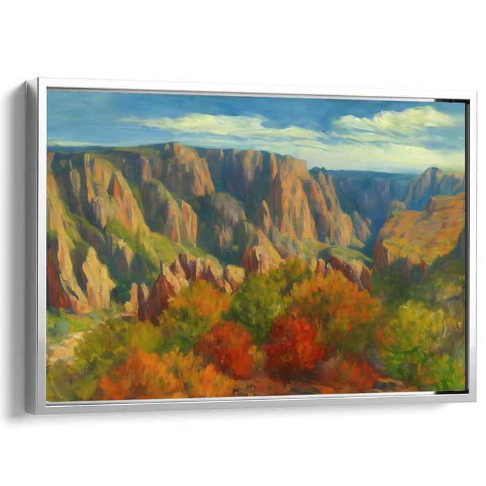 Earthy Melody Meadows: Serene Landscape in Earthy Hues Canvas Art Print