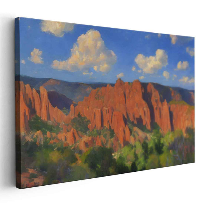 Canyon's Warm Embrace: Sunlit Canyon Canvas Art Print