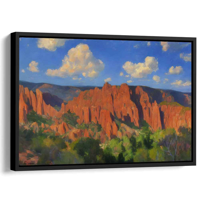 Canyon's Warm Embrace: Sunlit Canyon Canvas Art Print