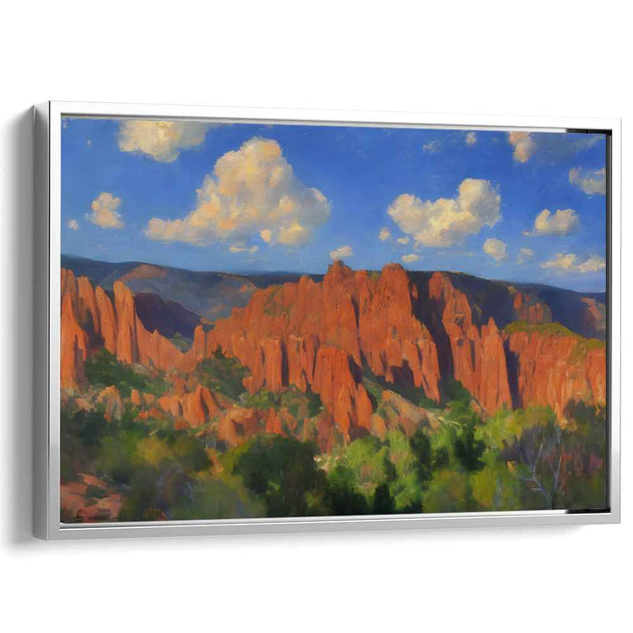 Canyon's Warm Embrace: Sunlit Canyon Canvas Art Print