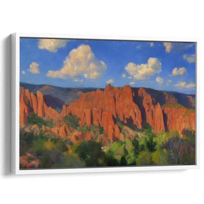 Canyon's Warm Embrace: Sunlit Canyon Canvas Art Print