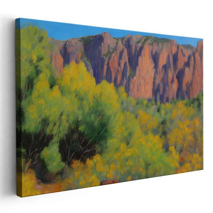Color Cascade Bliss: Vibrant Landscape Canvas Art Print