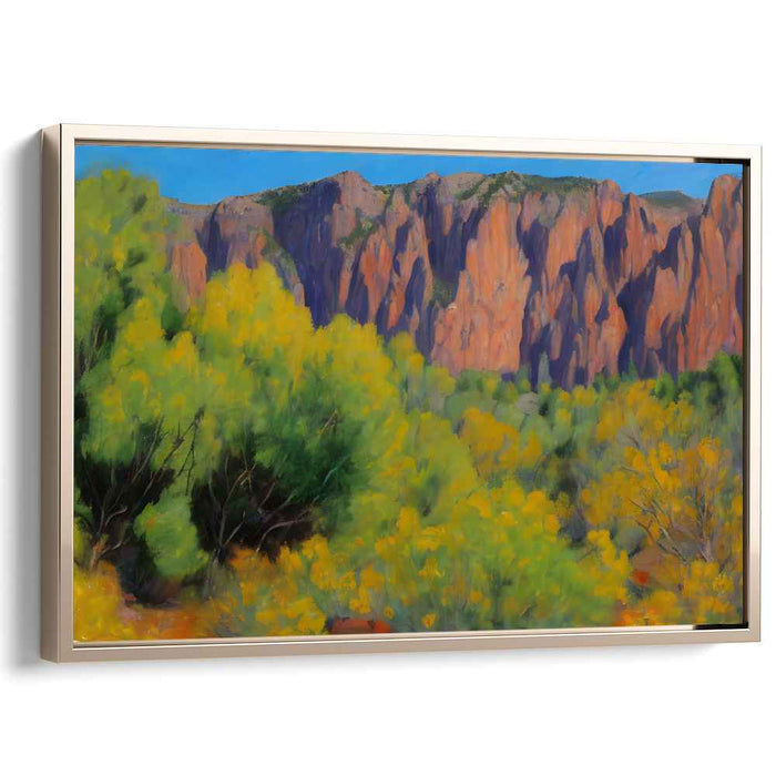 Color Cascade Bliss: Vibrant Landscape Canvas Art Print