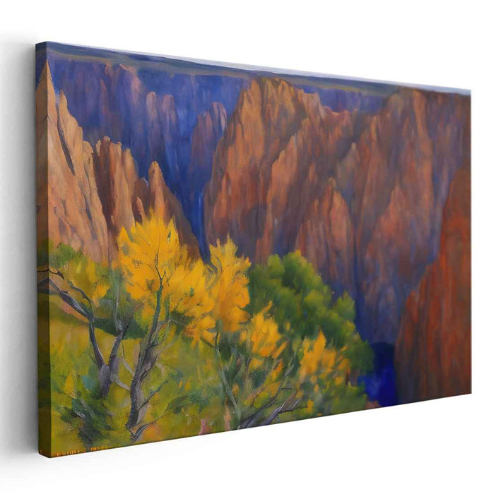 Autumn Glory: Majestic Canyon Landscape Canvas Art Print