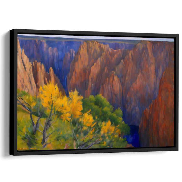 Autumn Glory: Majestic Canyon Landscape Canvas Art Print