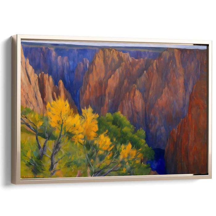 Autumn Glory: Majestic Canyon Landscape Canvas Art Print