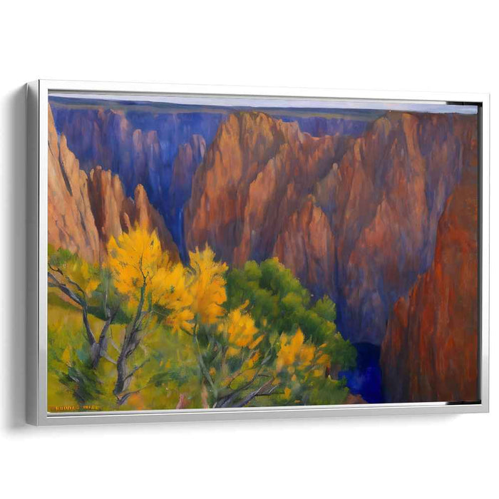 Autumn Glory: Majestic Canyon Landscape Canvas Art Print