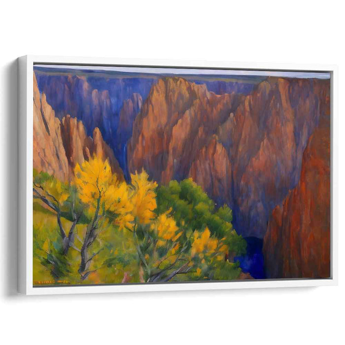 Autumn Glory: Majestic Canyon Landscape Canvas Art Print
