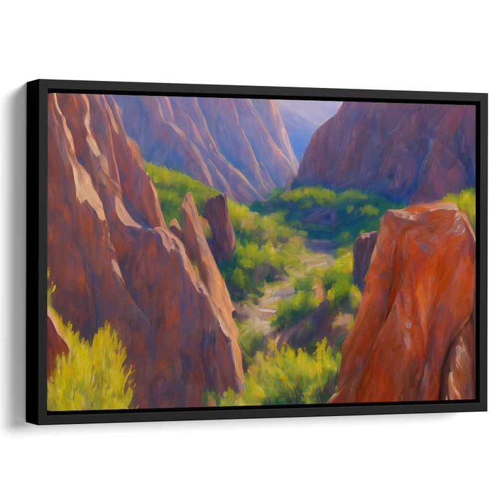 Crimson Citadel Amongst Peaceful Peaks: Serene Landscape with Towering Red Rocks