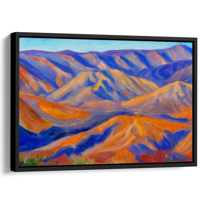 Majestic Ridges: Colorful Expressionist Mountain Landscape Canvas Art
