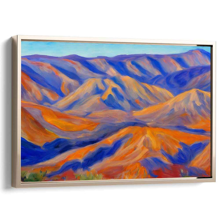 Majestic Ridges: Colorful Expressionist Mountain Landscape Canvas Art