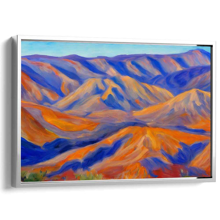 Majestic Ridges: Colorful Expressionist Mountain Landscape Canvas Art